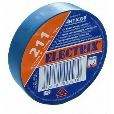 Páska elektroizolační ANTICOR 904, 211 PVC, 15x10x0,13, světlé modrá