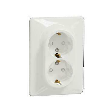 SCHN SDD311221 Sedna D/E - Zásuvka dvojnásobná 230V 16A Schuko, Bílá