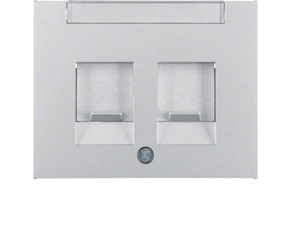 HAG 11827003 Centrální díl s protiprachovými clonkami a popisovým polem, 2-násobný, Berker K.5, Alu,