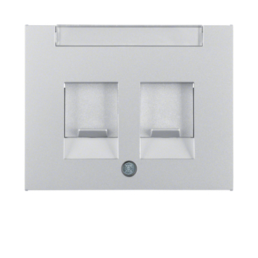 HAG 11827003 Centrální díl s protiprachovými clonkami a popisovým polem, 2-násobný, Berker K.5, Alu,