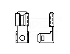 wpr9079 ROPL-CH90-2T-6308-SN plochý rozvaděč neizolovaný, tvar: křeslo 90°, 2 kolíky, 6,3 x 0,8 mm,