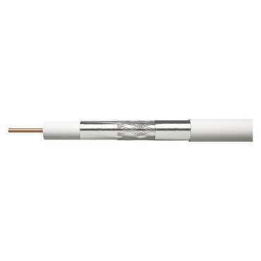 Kabel koaxiální EMOS CB500, PVC, průměr vodiče 0,75mm, průměr pláště 5mm, vnitřní, bílý, 100m