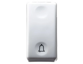 Tlačítko GEWISS GW20512, no 10 a, se symbolem zvonku, 1 modul, system, bílá