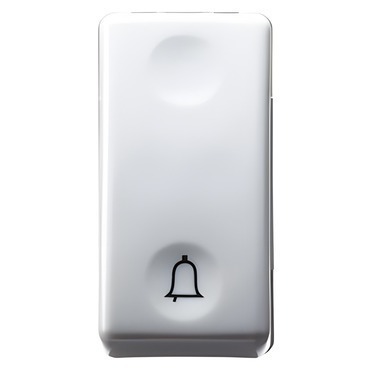 Tlačítko GEWISS GW20512, no 10 a, se symbolem zvonku, 1 modul, system, bílá