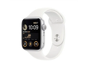 APPLE MNK23CS/A Apple Watch SE GPS 44mm Silver Aluminium Case with White Sport Band - Regular