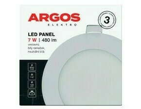 LED svítidlo vestavné ARGOS 7W, 480lm, IP40/20, NW, kruhové, bílé