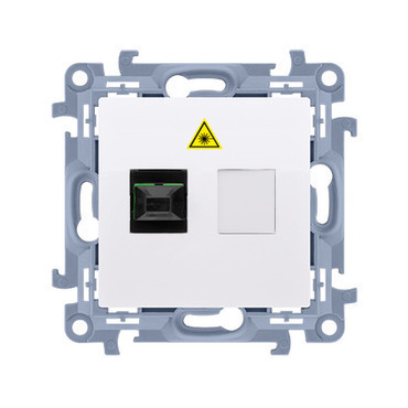 SIMON 10 CGS1.01/11 Světlovodná/optická zásuvka samostatná SC/APC (strojek s krytem), Bílá