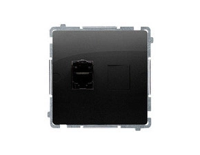 Zásuvka datová SIMON BM61.01/49, 1 násobná RJ45 6. kat., s protiprachovou clonkou, černá matná