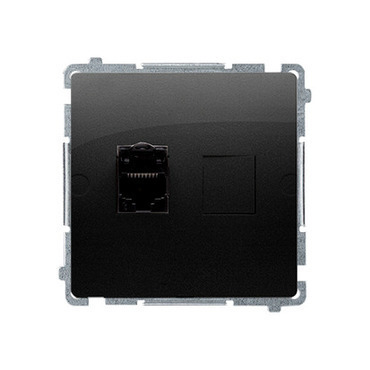 Zásuvka datová SIMON BM61.01/49, 1 násobná RJ45 6. kat., s protiprachovou clonkou, černá matná