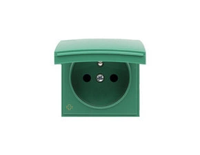 Kryt zásuvky SIMON DGZ1BUZP/AB33, IP44, víčko v barvě krytu, antibakteriální, zelená