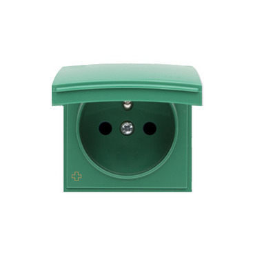 Kryt zásuvky SIMON DGZ1BUZP/AB33, IP44, víčko v barvě krytu, antibakteriální, zelená