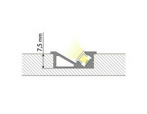 Profil vestavný MC LED VE černý 24x10mm, včetně mléčného difuzoru, 1m