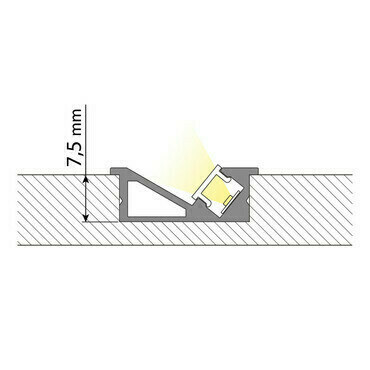 Profil vestavný MC LED VE černý 24x10mm, včetně mléčného difuzoru, 1m