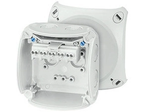 HEN KF 0202 G Krabicová rozvodka pro nechráněné venkovní instalace, šedá, s předlisy, s 5 pólovou sv