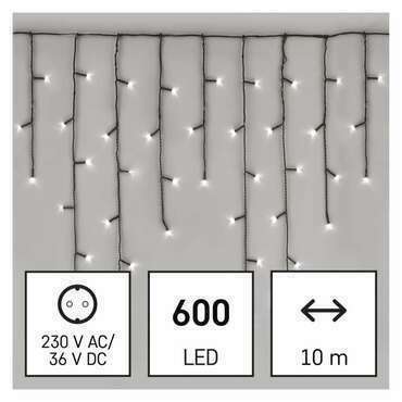 EMOS D4CC03 600 LED XMAS ICICLE MF 10M CW