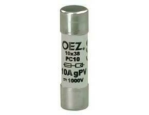 Pojistka válcová  OEZ:41240 PC10 12A gPV, DC, Un DC 1000 V, velikost 10x38, gPV- char. pro