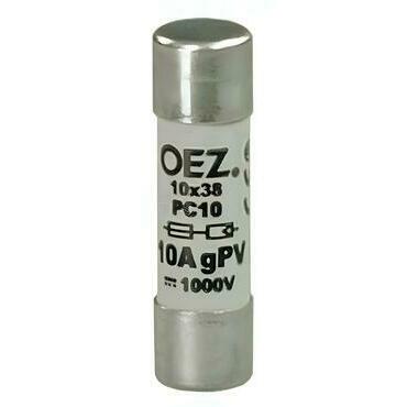 Pojistka válcová  OEZ:41239 PC10 10A gPV, DC, Un DC 1000 V, velikost 10x38, gPV- char. pro