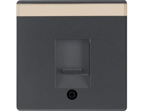 HAG 11706086 Centrální díl s clonkou proti prach a s popisovým polem, Berker Q.x, antracit, sametová