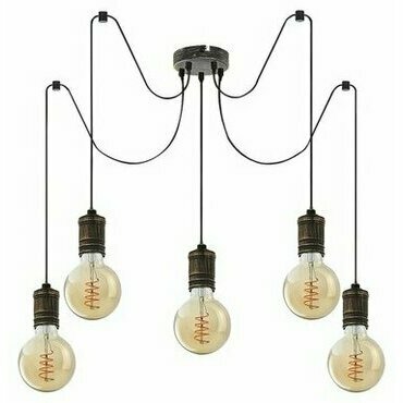 Svítidlo závěsné RABALUX 3218 FIDEL antická zlatá E27 5x MAX 25W