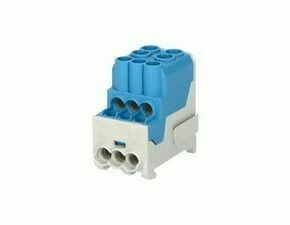 EL 1003203 Blok pro rozdělení fází UVB 100 N, 1pól., 101A, AL/CU, 1000V, modrý, na DIN (bal.3)