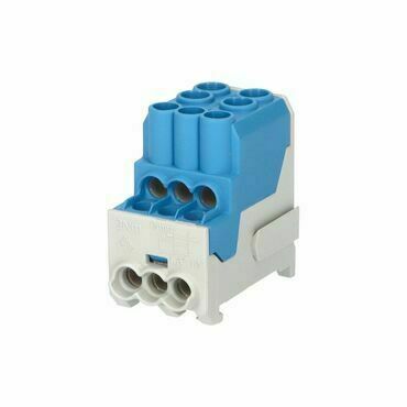 EL 1003203 Blok pro rozdělení fází UVB 100 N, 1pól., 101A, AL/CU, 1000V, modrý, na DIN (bal.3)