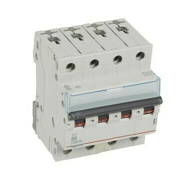 Jistič čtyřpolový LEGRAND 403413 TX3 4P B6 6000A