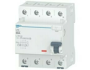 OEZ:46406 LFE-80-4-300A Proudový chránič In 80 A, Ue AC 230/400 V, Idn 300 mA, 4pól, Inc 6 kA, typ A