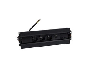 SIMON 48630E30BK00000-44 Mediaport Spinner: 3x 250 V typ E + USB A-C nabíječka + 2x RJ45, kabelový k