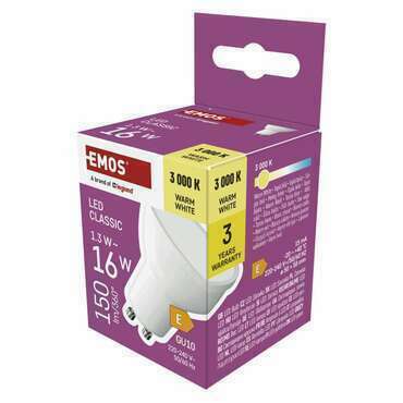 EMOS ZQ8EL2 LED CLS MR16 1,3W(16W) 150lm GU10 WW