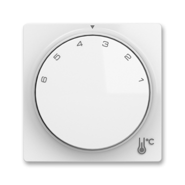 Kryt termostatu ABB Zoni 3292T-A00300 500, , bílá, prostor. s ot. ovl., s up. maticí