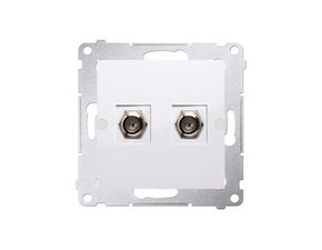 Zásuvka anténní SIMON DASF2.01/11, 2 násobná typ „F”, pro jednotlivé instalace, bílá