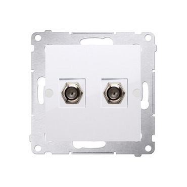 Zásuvka anténní SIMON DASF2.01/11, 2 násobná typ „F”, pro jednotlivé instalace, bílá