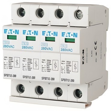 Svodič přepětí EATON 158331 SPBT12-280/4 Svodič přepětí třídy T1+T2 (B+C), 4pól sada pro TN-S
