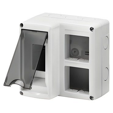 Skříňka GEWISS GW27071 pro komb. instalaci DIN a System, 2 moduly din, 4 moduly system, modul 2x2
