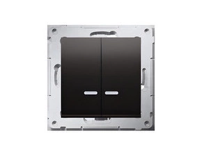 Přepínač křížový SIMON 54 DW7/2L.01/X/48, 2násobný, s podsvětlením, řazení 7So+7So,antracitová metal