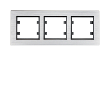 HAG WL9232 Rámeček 3-násobný vodorovný, lumina passion, Alu stříbrná