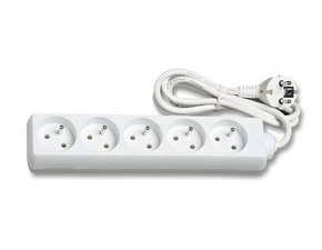 Prodlužovací přívod ECOPLANET FX5 2500W, IP20, 5x zásuvka, 1.5m, bílá