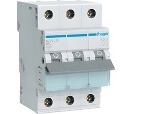 Jistič třípolový HAGER MBN350 3 pól. 50A, char.B, 6 kA