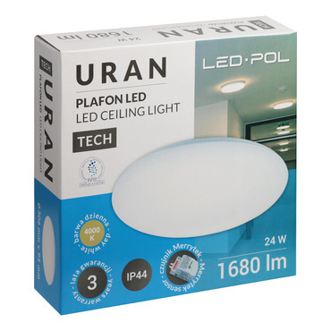 Nástěnné a stropní LED svítidlo LED-POL Uran 24W neutrální bílá Mic