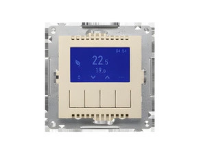 Termostat digitální SIMON 55 TETD1A.01/144, programovatelný, s displejem, champagne matná