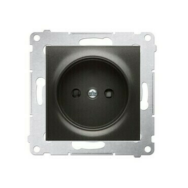 Zásuvka SIMON DG1Z.01/48, 1 násobná, bez uzemnění, se clonkami, antracitová metalizovaná