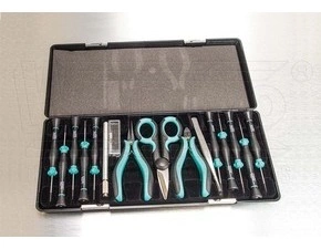 wpr10199 251-CNRS-1 15-dílná sada "CONNORS" malých šroubováků+nůžky, dl.kleště,štípací kleště, pinze