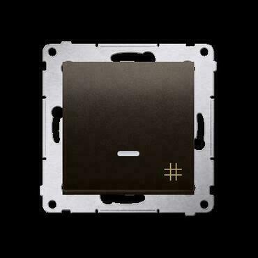 Přepínač křížový SIMON DW7L.01/46, s orientačním LED podsvětlením, řazení 7So, hnědá metalizovaná