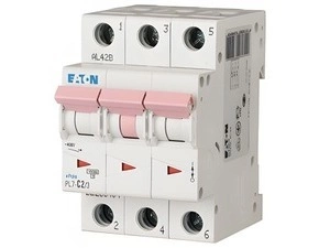 Jistič třípolový EATON 263404 PL7-C2/3 PL7, char C, 3-pólový, Icn=10kA, In=2A