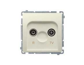Zásuvka anténní SIMON BMZAK10/1.01/12, R+TV koncová, pro průchozí zásuvky, 1xvstup: 5-862MHz, béžová