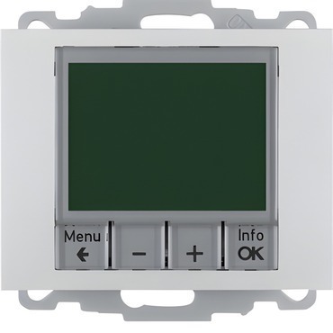 HAG 20447103 Termostat digitální s nastavením času s centrálním dílem, Berker K.5, Alu, lak.