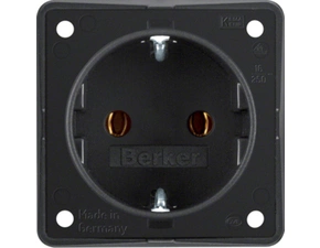 HAG 947782503 Zásuvka, SCHUKO, 16 A, 250 V~, bezšroub. svorky, Integro přístroje, černá, mat