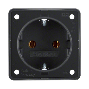 HAG 947782503 Zásuvka, SCHUKO, 16 A, 250 V~, bezšroub. svorky, Integro přístroje, černá, mat