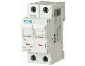 Jistič dvoupolový EATON 263364 PL7-C50/2 PL7, char C, 2-pólový, Icn=10kA, In=50A