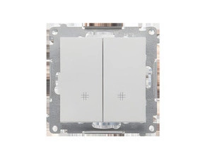 Přepínač křížový SIMON 55 TW7/2.01/143, 2 nás., ř.7+7, 10A/250V~, bezšr. sv., hliníková mat